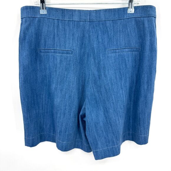 AKRIS PUNTO Filia High Waist Denim Blue Bermuda Shorts Size 14 - Picture 9 of 11